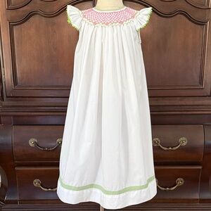 ROYAL CHILD White Smocked Embroidered Long Dress